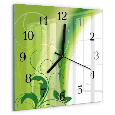 Reloj de vidrio Patrón de flores