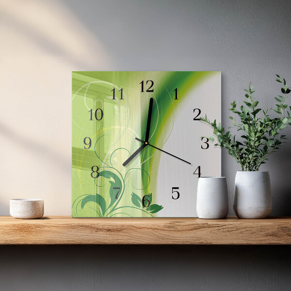 Reloj de vidrio Patrón de flores