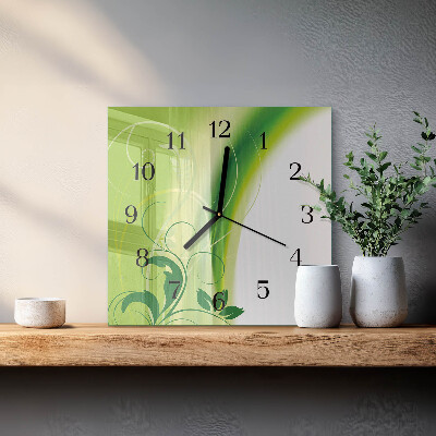 Reloj de vidrio Patrón de flores
