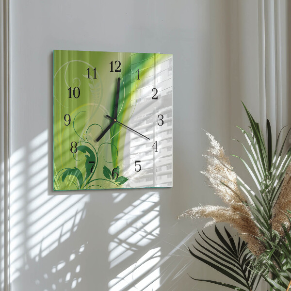 Reloj de vidrio Patrón de flores