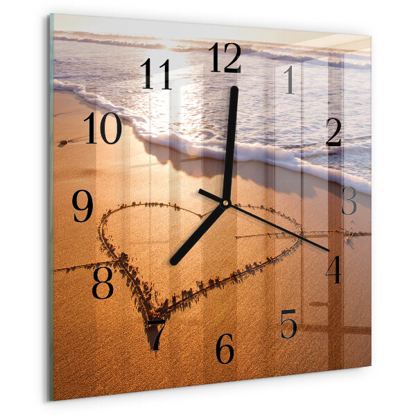 Reloj de vidrio Corazón de la playa