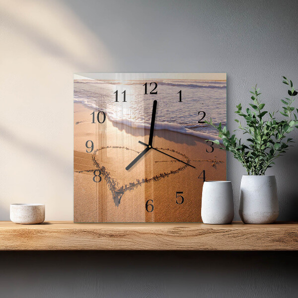 Reloj de vidrio Corazón de la playa