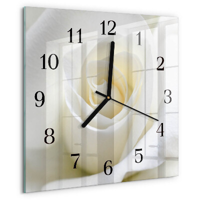 Reloj de vidrio Rosa blanca