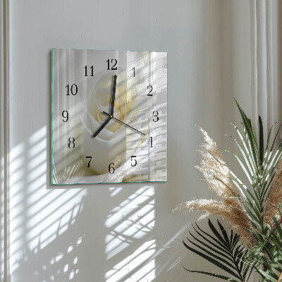 Reloj de vidrio Rosa blanca