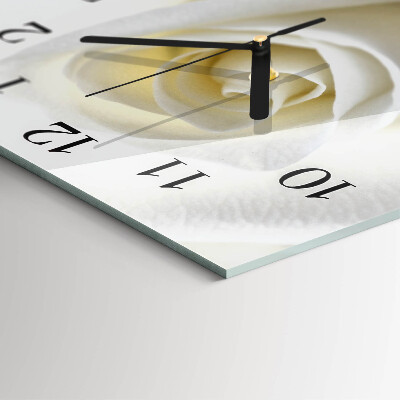 Reloj de vidrio Rosa blanca