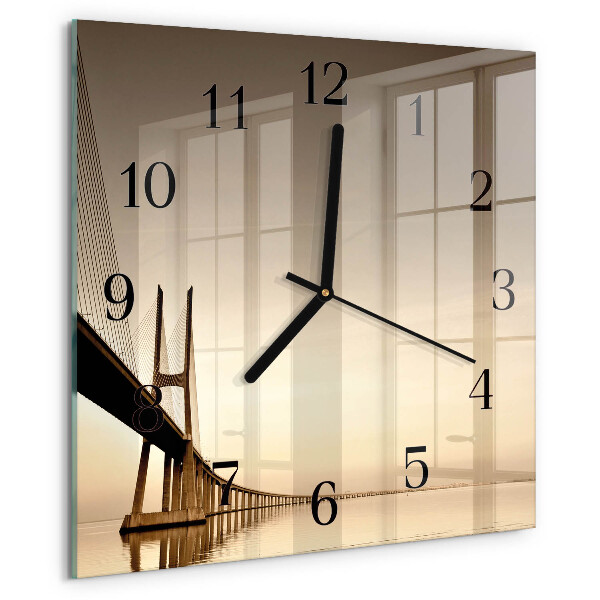 Reloj de vidrio Puente Sepia