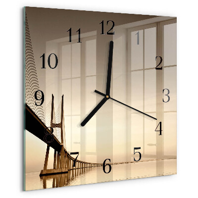 Reloj de vidrio Puente Sepia