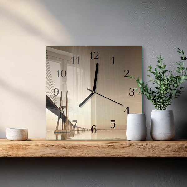 Reloj de vidrio Puente Sepia