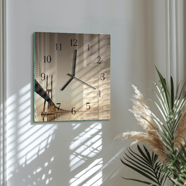 Reloj de vidrio Puente Sepia