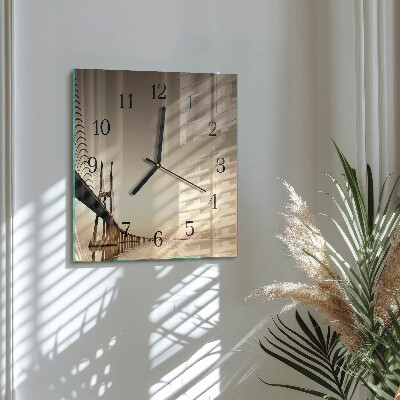 Reloj de vidrio Puente Sepia