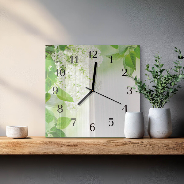 Reloj de vidrio Hojas