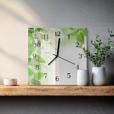 Reloj de vidrio Hojas