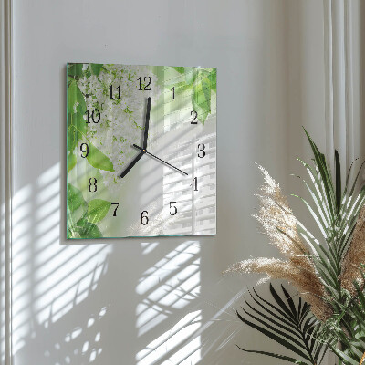 Reloj de vidrio Hojas