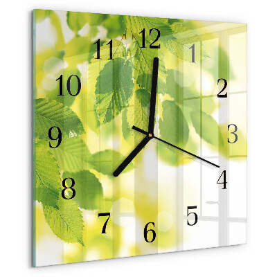 Reloj de vidrio Hojas