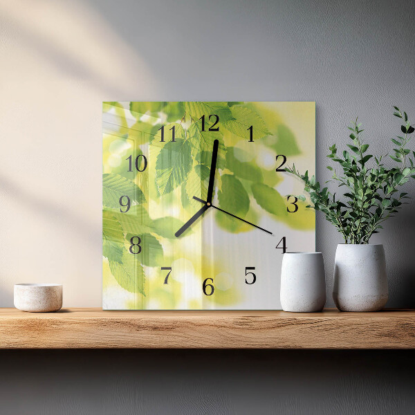 Reloj de vidrio Hojas