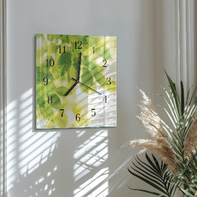 Reloj de vidrio Hojas