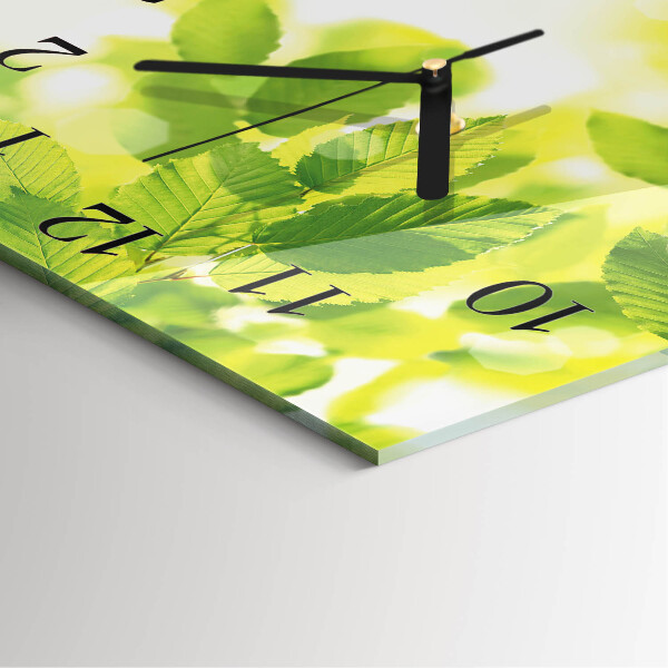 Reloj de vidrio Hojas