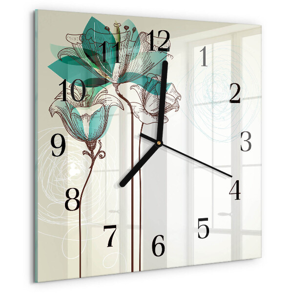 Reloj de vidrio Flores antiguas