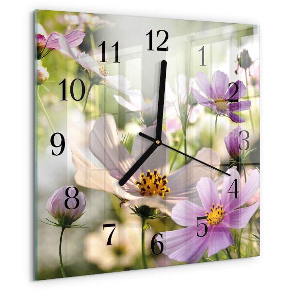 Reloj de vidrio Flores de cosmos