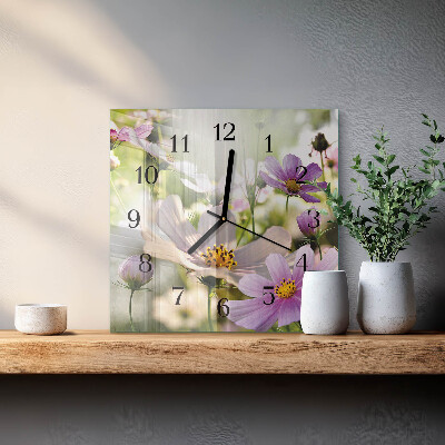 Reloj de vidrio Flores de cosmos