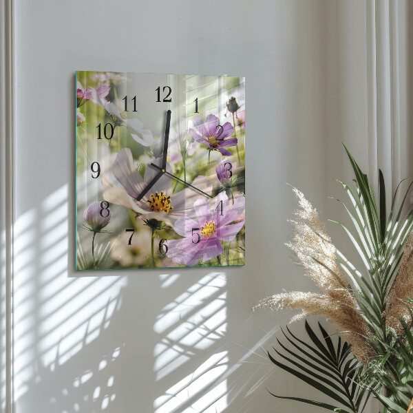 Reloj de vidrio Flores de cosmos