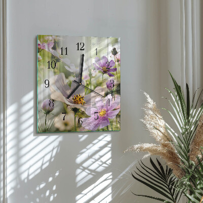 Reloj de vidrio Flores de cosmos