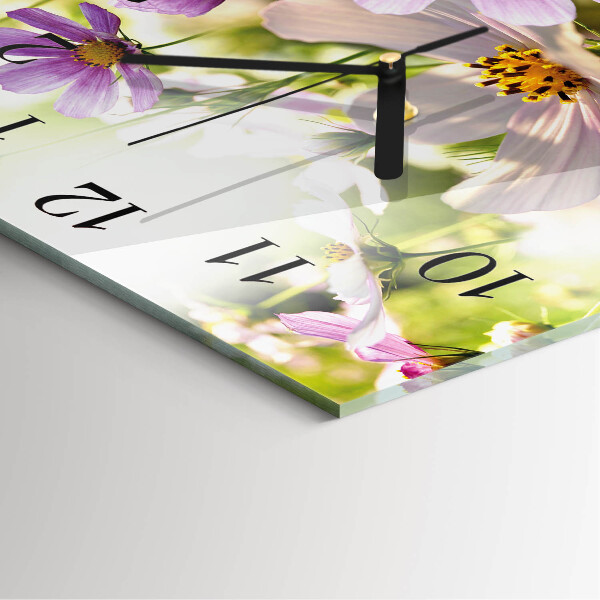 Reloj de vidrio Flores de cosmos