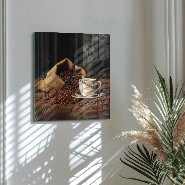 Reloj de vidrio Granos de café