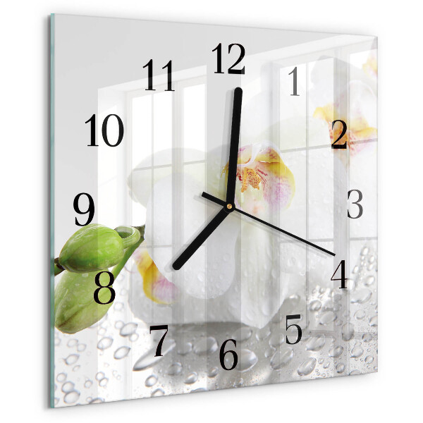 Reloj de vidrio Orquídea