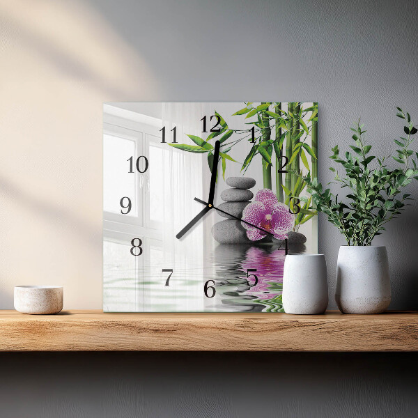 Reloj de vidrio Piedras de orquídeas