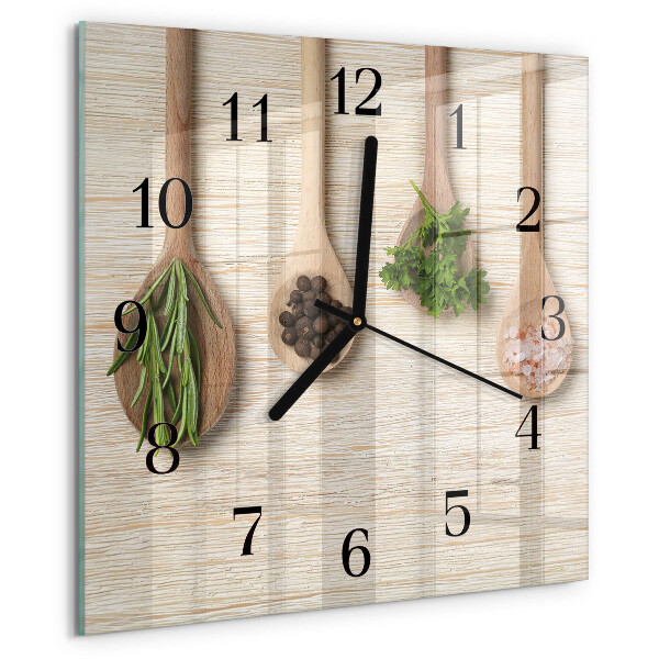 Reloj de vidrio Cuchara de madera