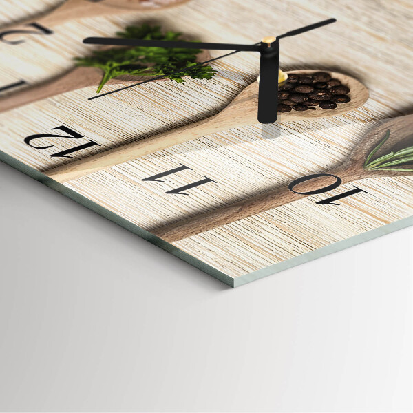 Reloj de vidrio Cuchara de madera