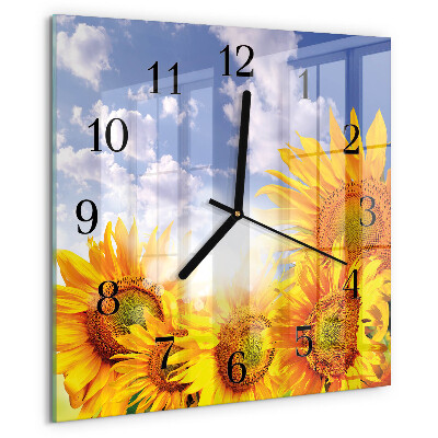 Reloj de vidrio Girasoles