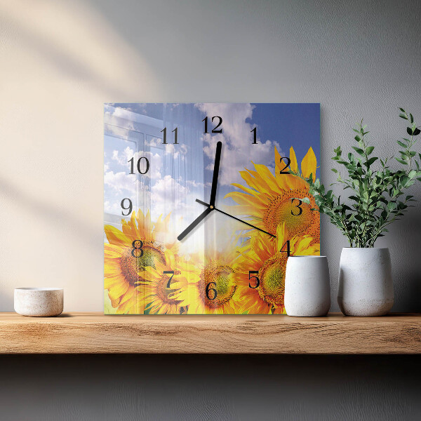Reloj de vidrio Girasoles