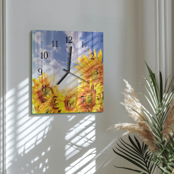 Reloj de vidrio Girasoles