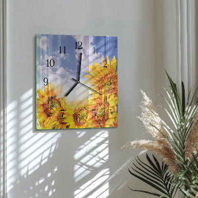 Reloj de vidrio Girasoles