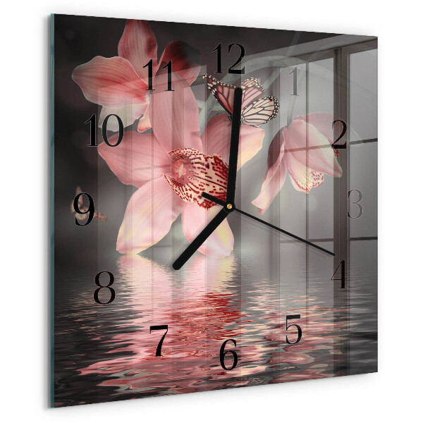 Reloj de vidrio Orquídea