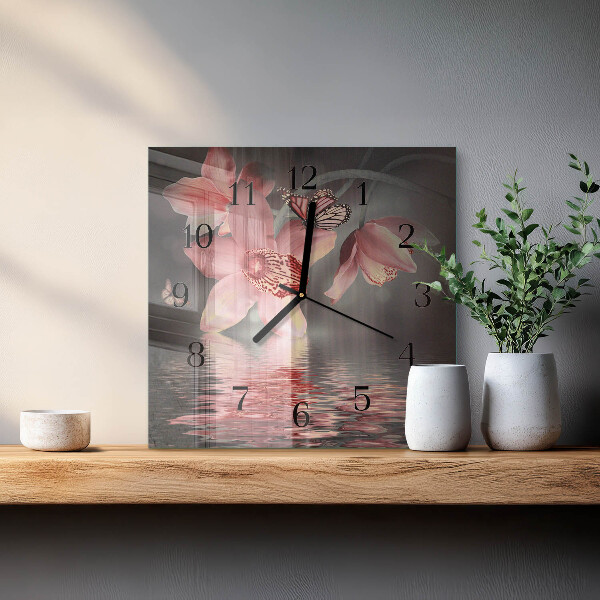 Reloj de vidrio Orquídea