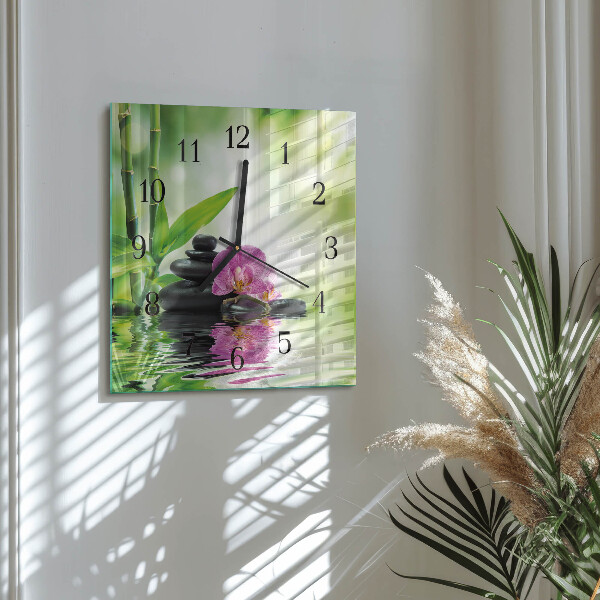 Reloj de vidrio Orquídea de spa