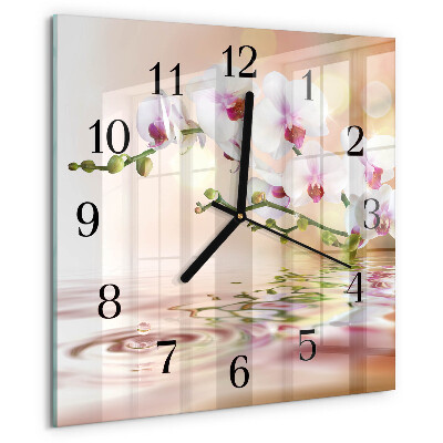 Reloj de vidrio Orquídea