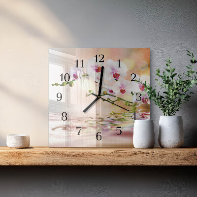 Reloj de vidrio Orquídea