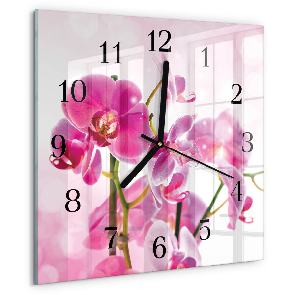 Reloj de vidrio Orquídea