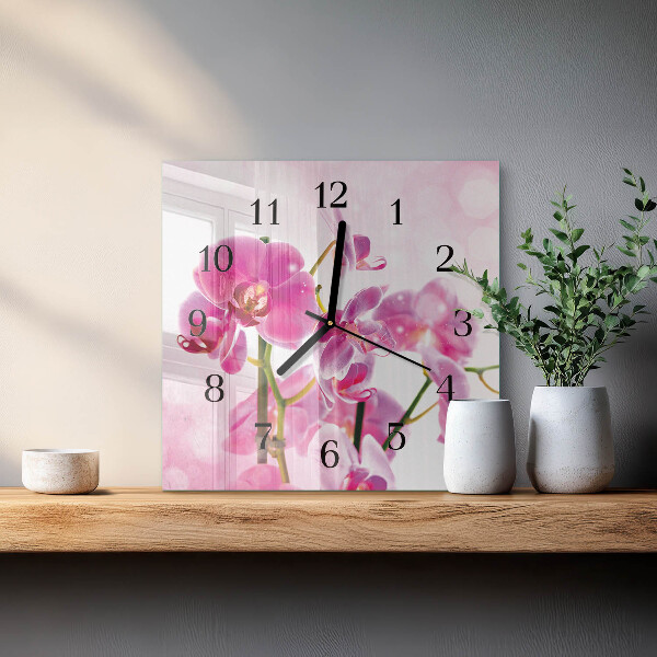 Reloj de vidrio Orquídea