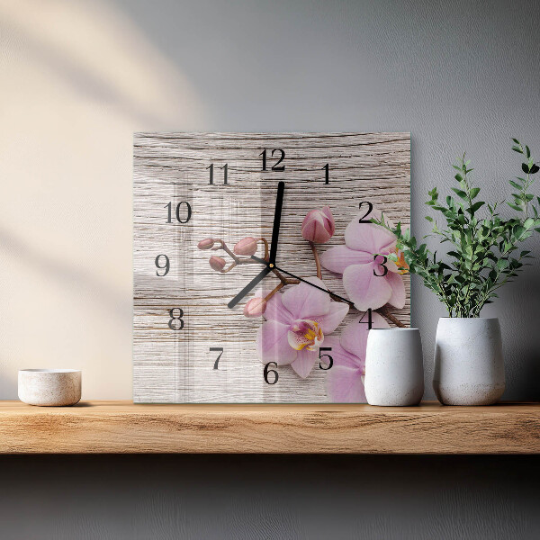 Reloj de vidrio Orquídea