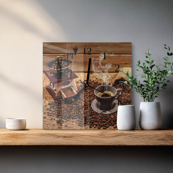 Reloj de vidrio Granos de café