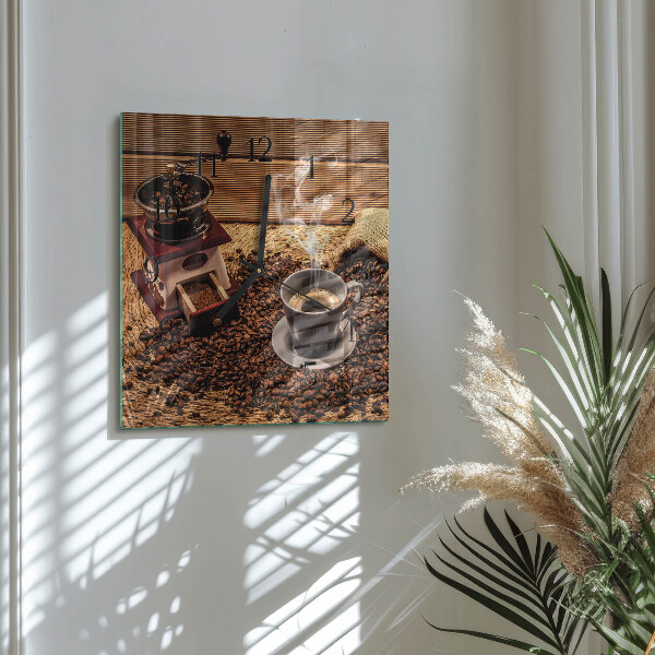 Reloj de vidrio Granos de café