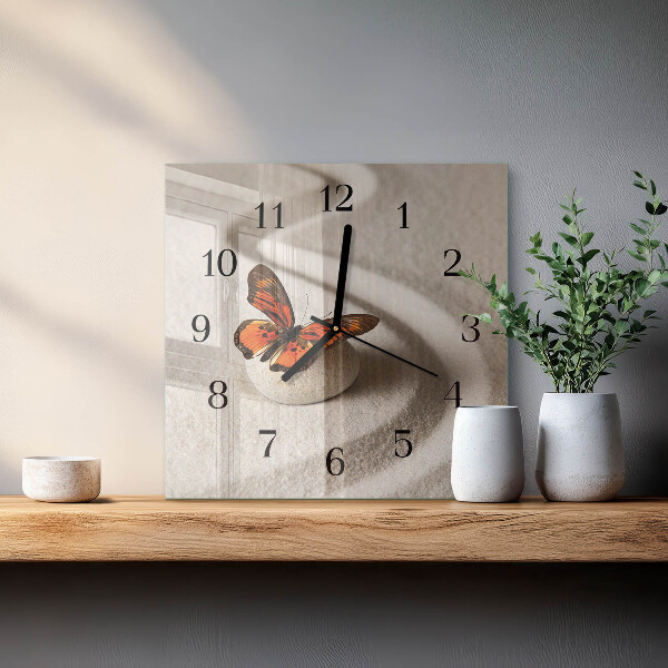 Reloj de vidrio Mariposa