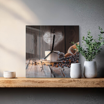 Reloj de vidrio Amor por el café