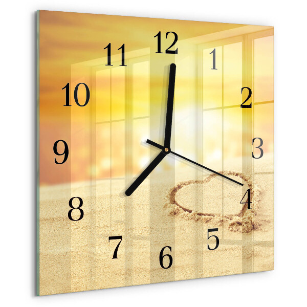 Reloj de vidrio Corazón en la arena