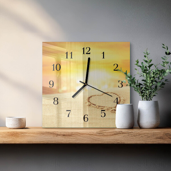 Reloj de vidrio Corazón en la arena